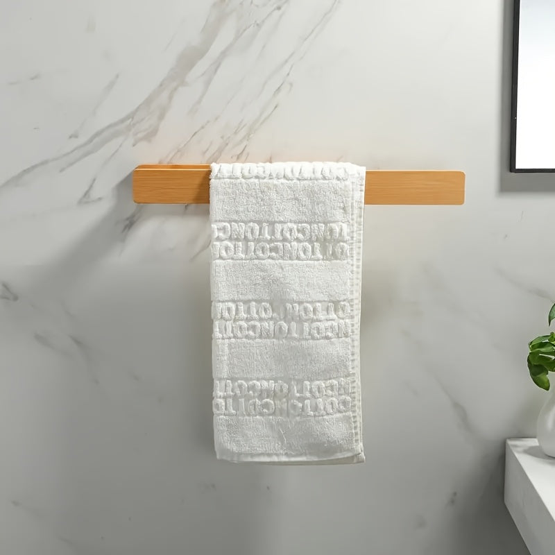 Modern Trähållare för Handdukar – Elegant Väggmontering Utan Verktyg