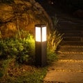 Lámpara solar moderna para césped, con columna cuadrada, impermeable y para exteriores