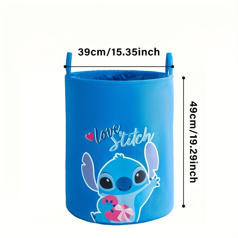 Fällbar Tvättkorg med Stitch-tema – Idealisk för Tvätt- och Leksaksförvaring