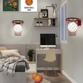 Modern Art Deco Barn Järn Glas Basketkorg 1-Lampa Vägglampa För Sovrum