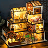 Miniatyrvilla 3D Pusselkit – Handgjord Modell med LED-belysning och Detaljerat Inre