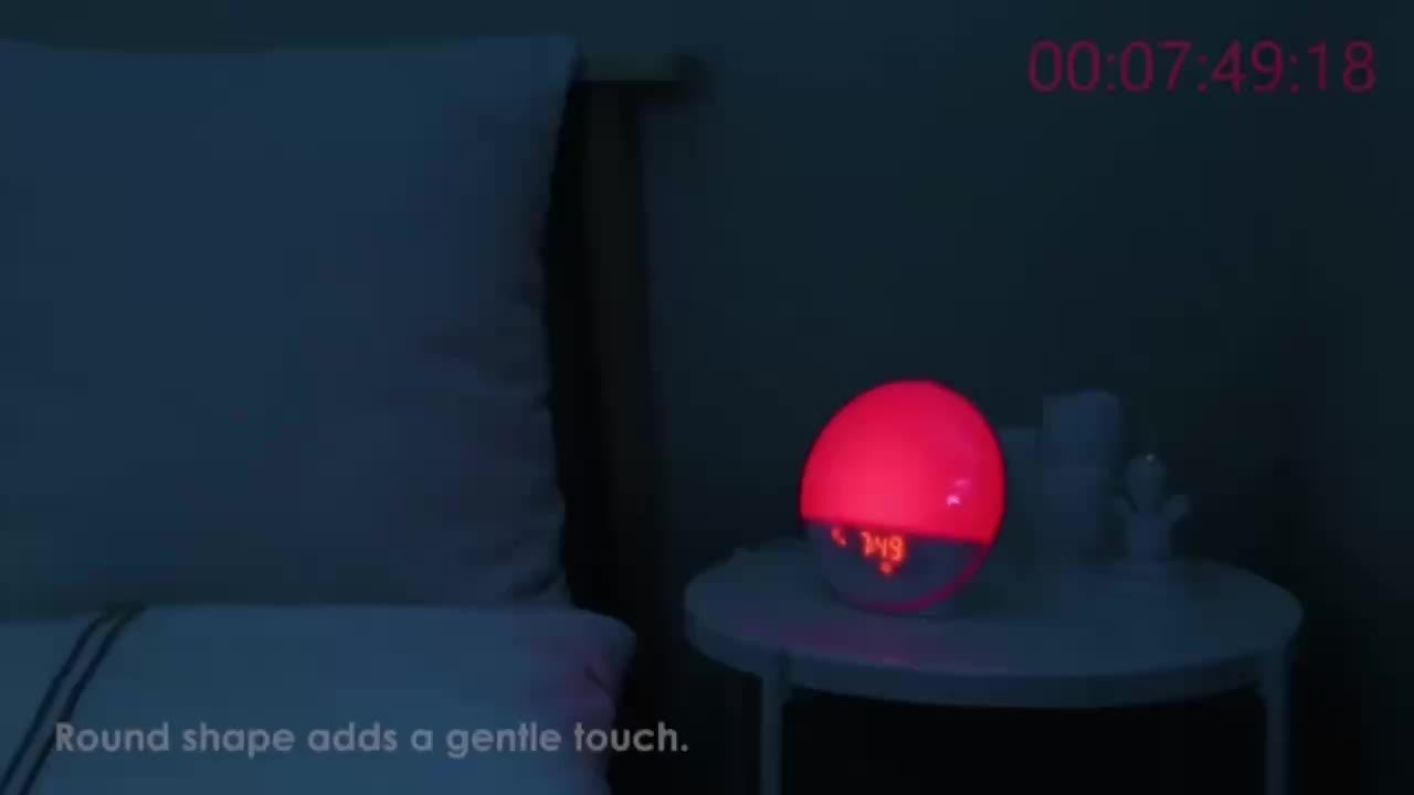 Halo Light Digital Väckarklocka – Soluppgång Väckarklocka med USB Ström och Dubbel Väckningsfunktion