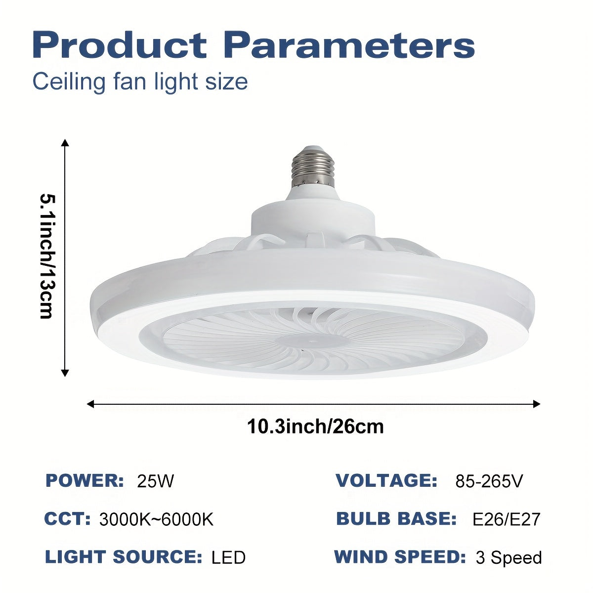 LED Slim Takfläktlampa – Dimbar och Tyst