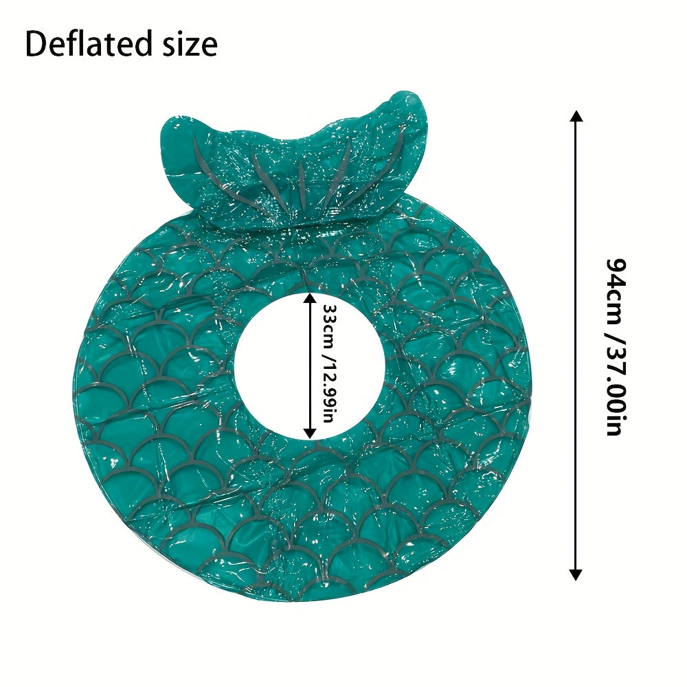 Uppblåsbar Pool Float i Sjöjungfruskal – Ergonomisk Design med Kudde