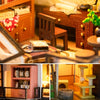 Miniatyrvilla 3D Pusselkit – Handgjord Modell med LED-belysning och Detaljerat Inre