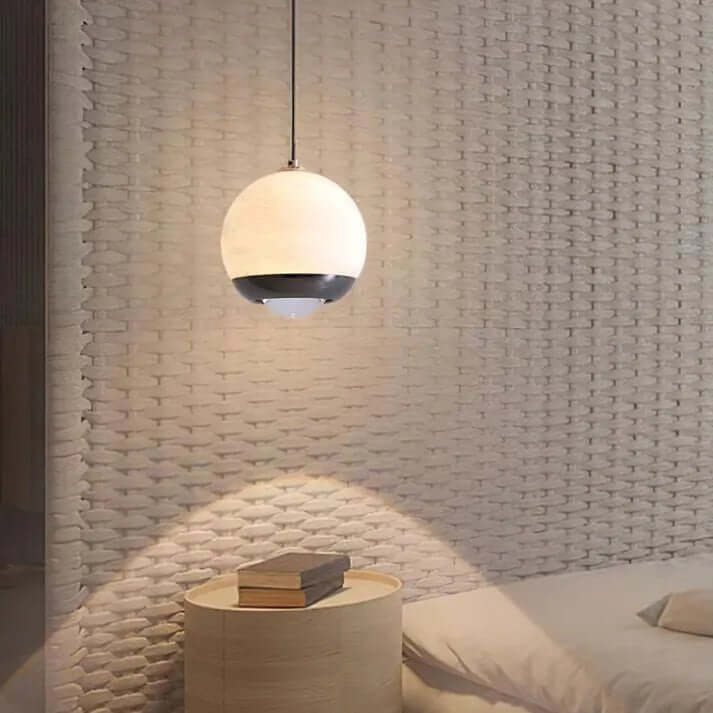 Taklampa - Alabaster Glas Boll med Marmor Fot