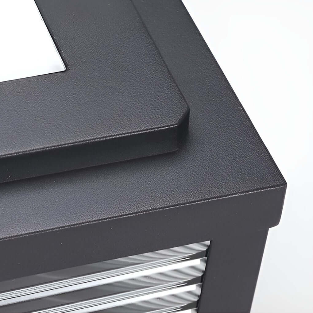 Modern LED Utomhus Stolplampa - Ribbat Glas