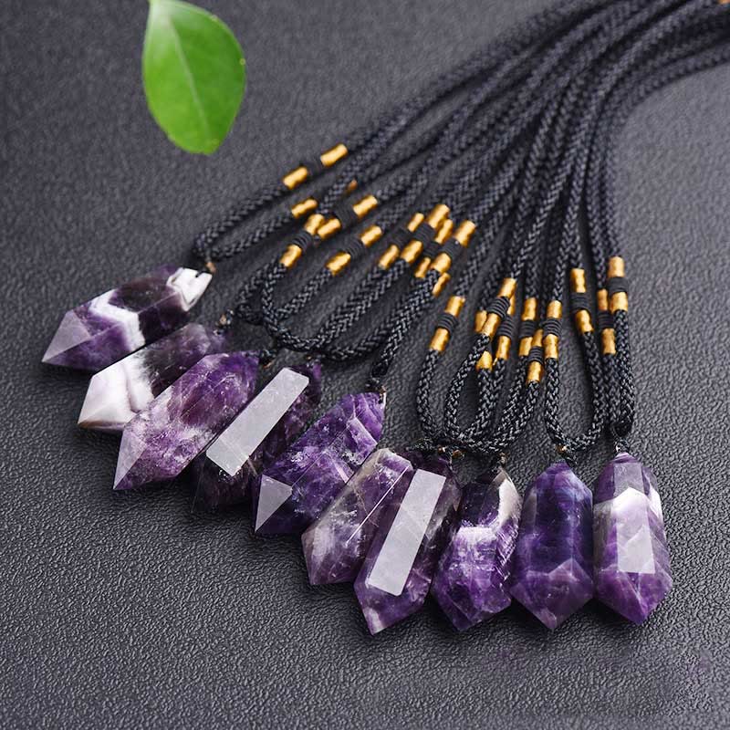 Naturlig Kristall Ametist Helande Halsband – Lyra
