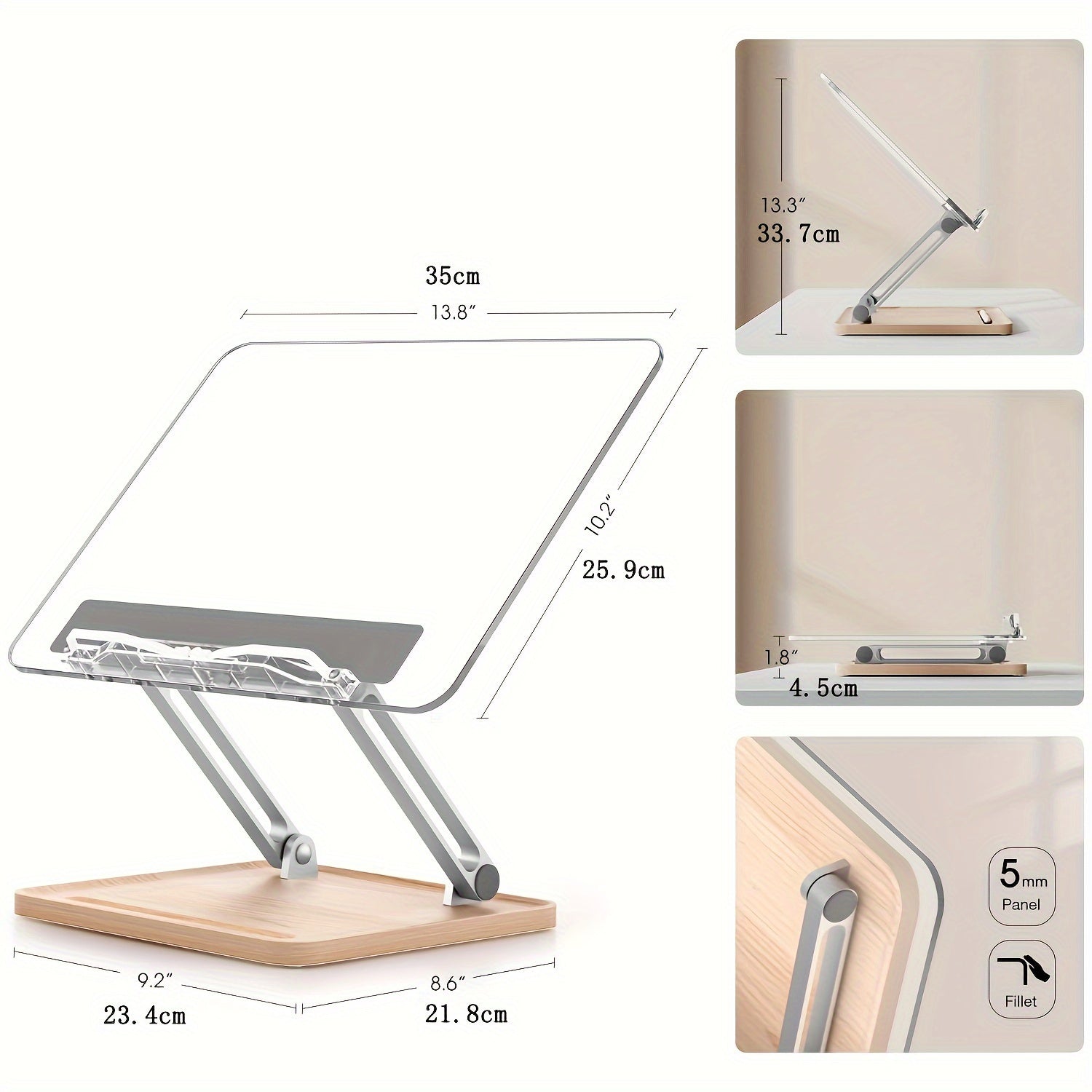 Ergonomisk Akryl Lästställ – Justerbart och Stiligt