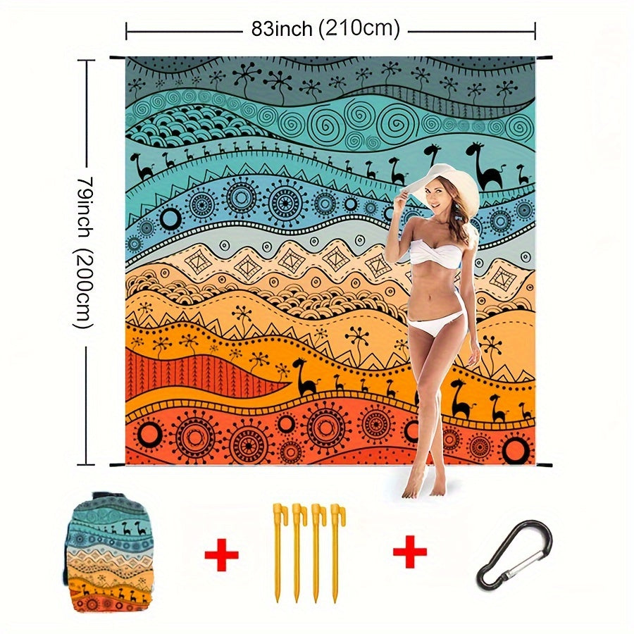 TropiComfort Överdimensionerad Strandmatta – Rymlig, Hållbar och Sandresistent