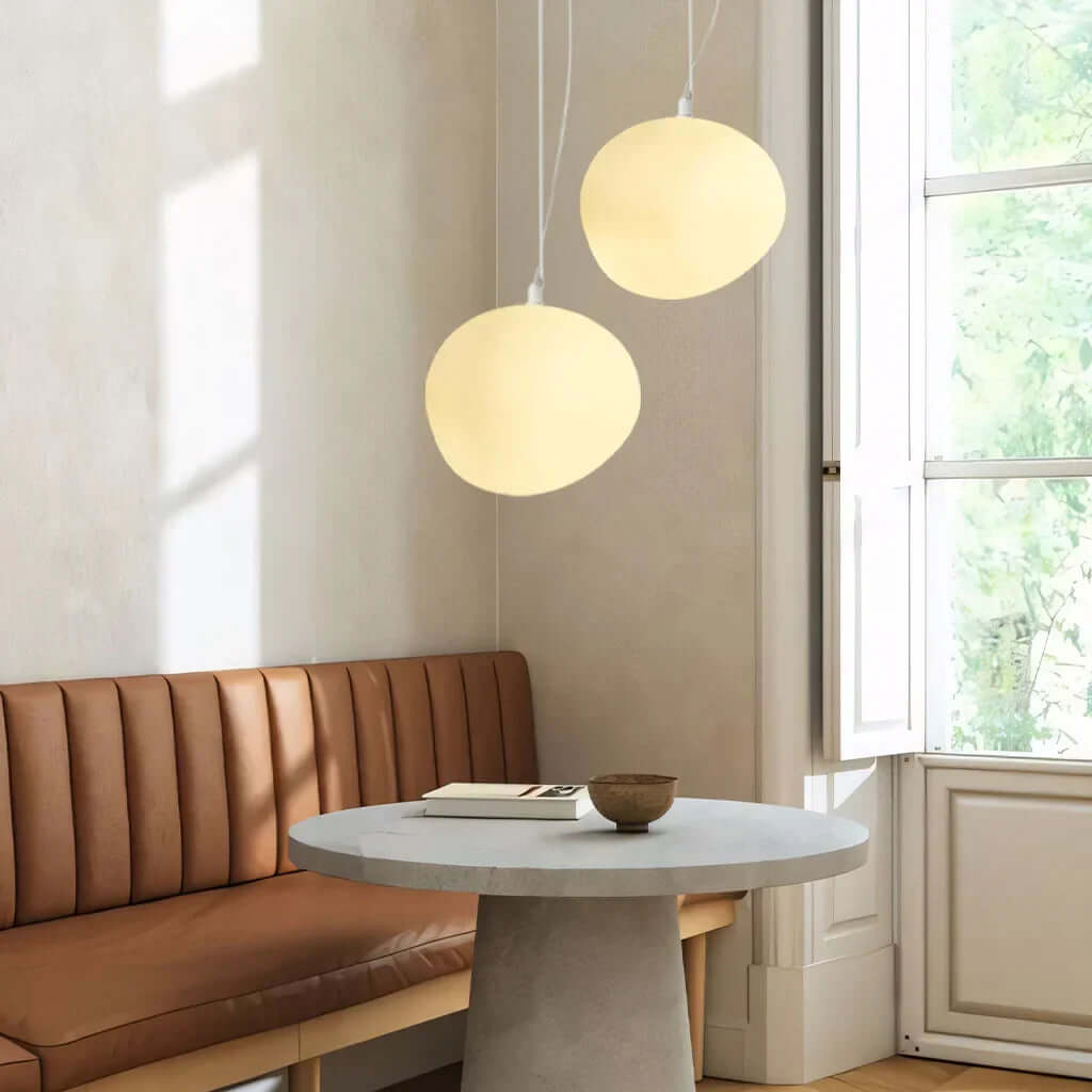 Vit Kisel Hänglampa - Modern & Minimalistisk