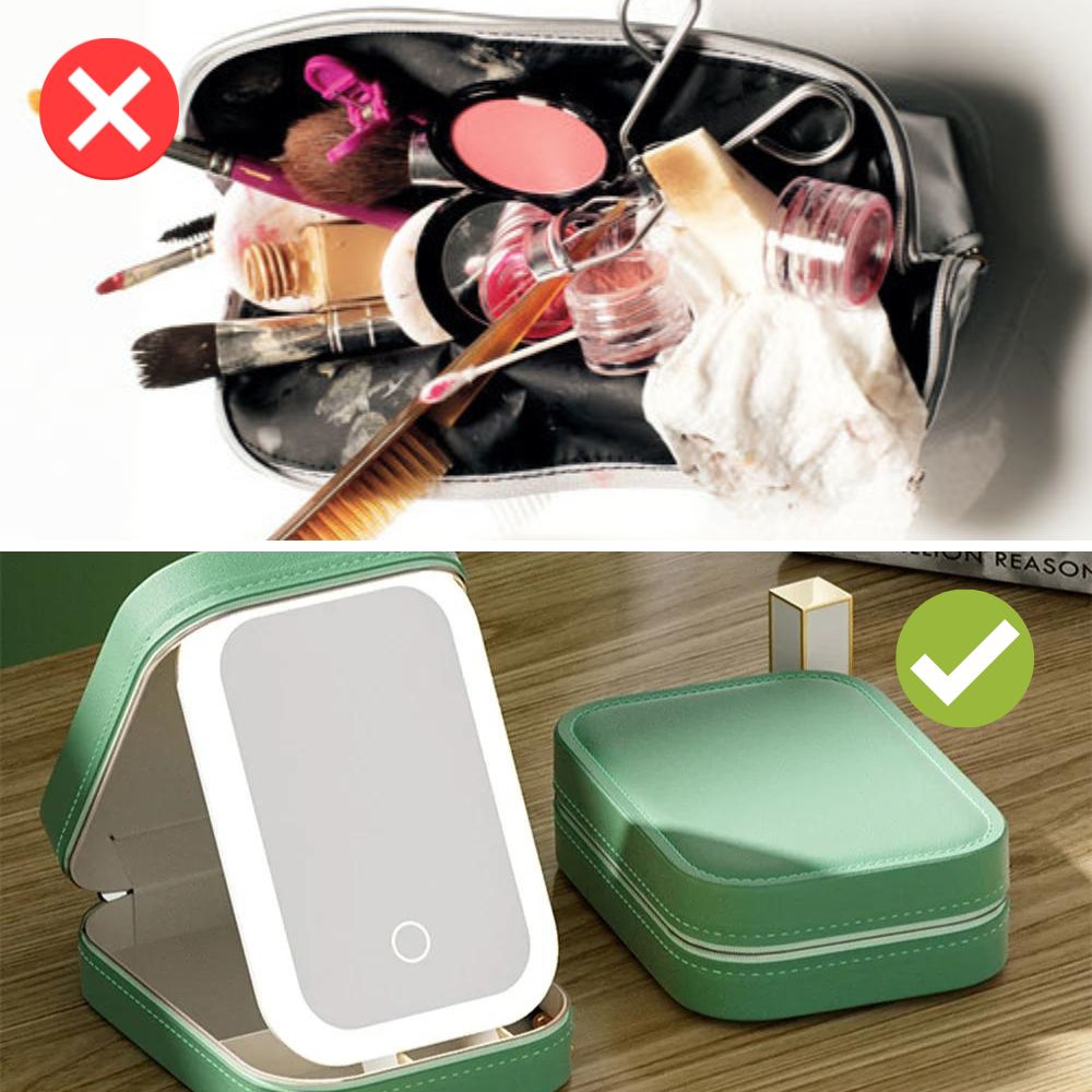 Kompakt Upplyst Sminkorganisatör för On-the-Go - Liora