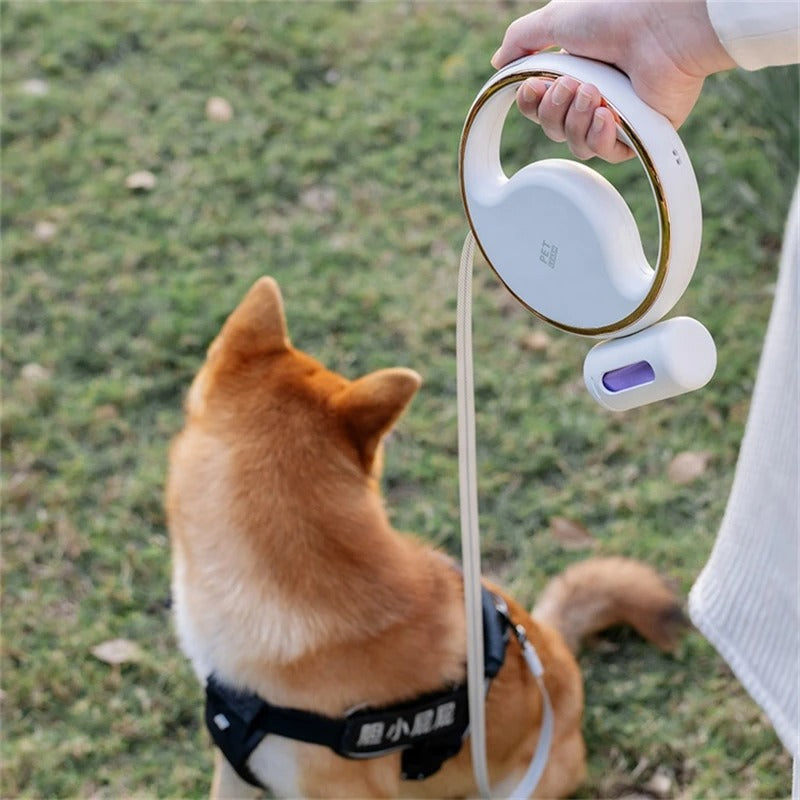 LED Automatisk Hundkoppel – Ergonomiskt Handtag & Säkerhetsljus