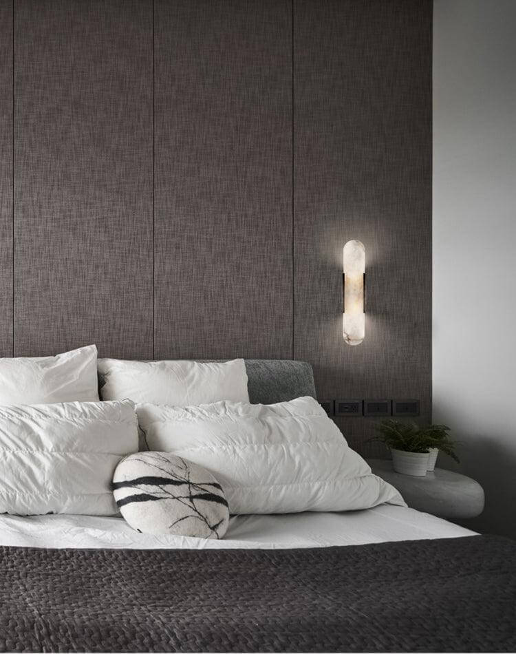 Modern Vägglampa - Alabaster & Metall