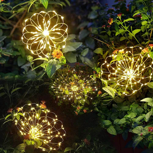 Vattentät Solcells Trädgårdslampa med Fyrverkerieffekt – SparkGlow