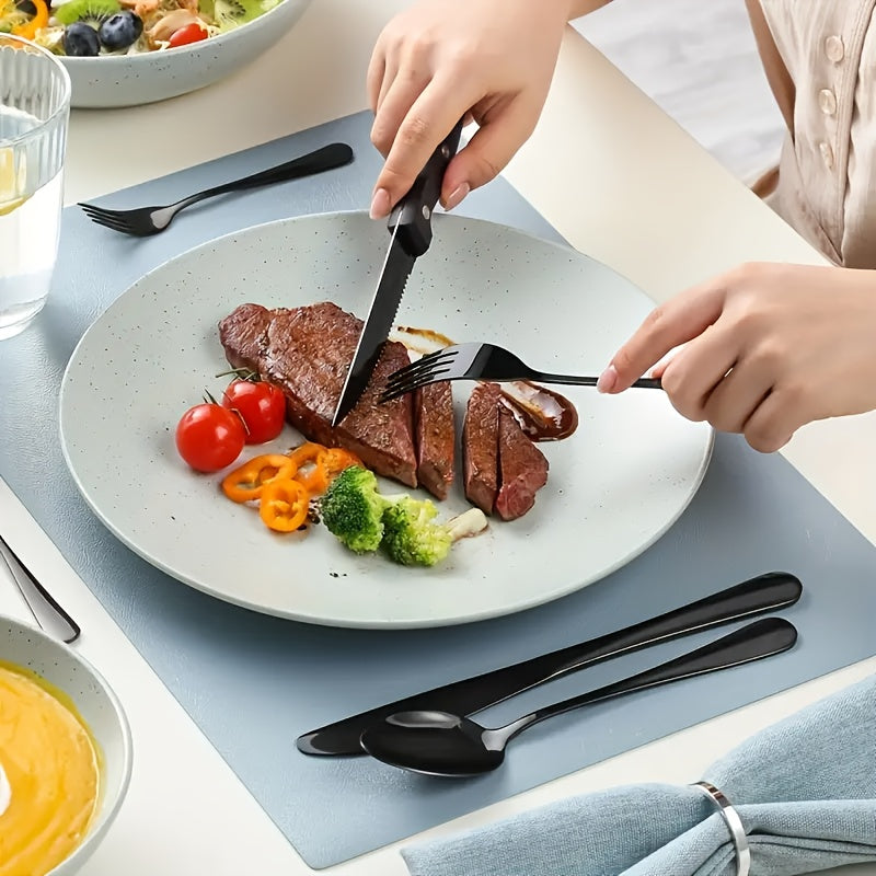 Svart bestickset i rostfritt stål – Modern design med högkvalitativ finish