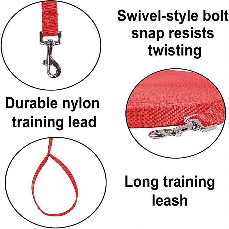 Lång Nylon Hundkoppel – Perfekt för Träning och Utomhusaktiviteter
