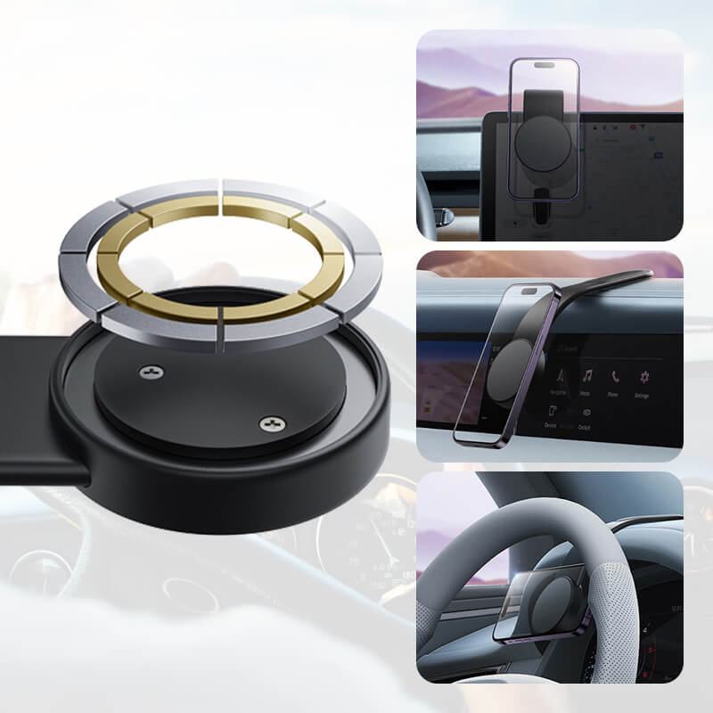 HoldMaster Premium Magnetisk Telefonhållare | Trådlös Laddare och Justerbar Montering för Bilar