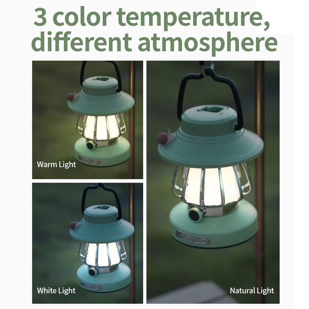 SnailGlow Bärbar Campinglampa – USB-laddningsbar Nattlampa