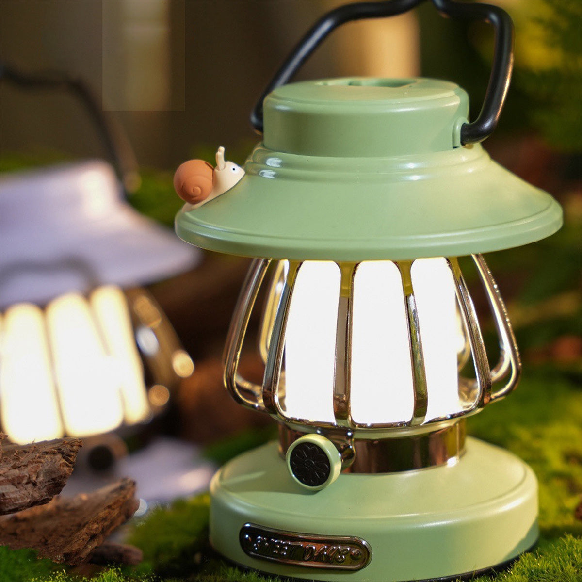 SnailGlow Bärbar Campinglampa – USB-laddningsbar Nattlampa