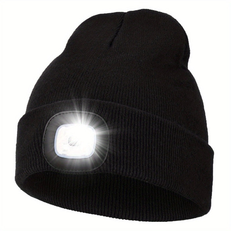 Unisex Beanie med LED-lampa – Bekväm belysning för kvällspromenader