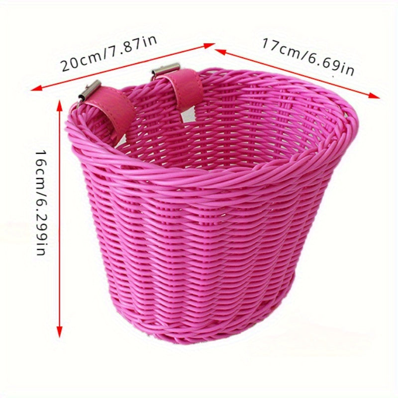 Handvävd Cykelkorg för Barn – Plast Wicker Korg för Cykeln