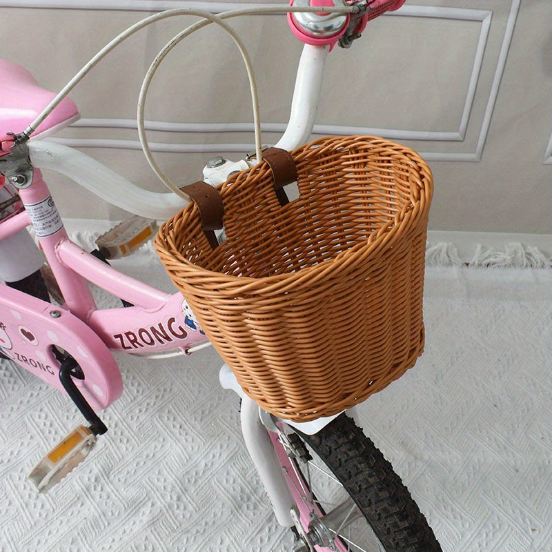 Handvävd Cykelkorg för Barn – Plast Wicker Korg för Cykeln