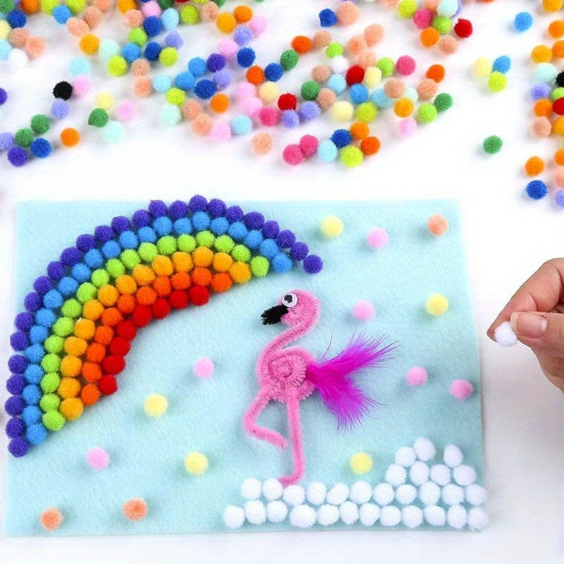 DIY Pom Poms Set – 2000 Bitar för Kreativa Hantverksprojekt