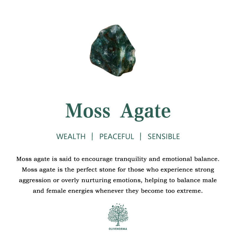 Moss Agat och Vit Zirkon Smyckeset – Lana