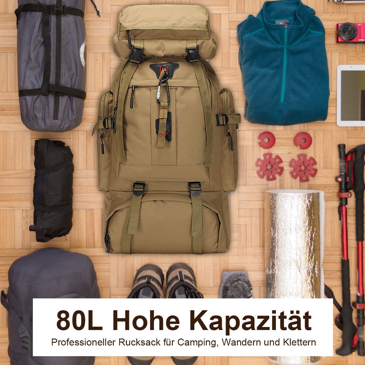 Explorer 80L Vandringsryggsäck – Robust och Mångsidig