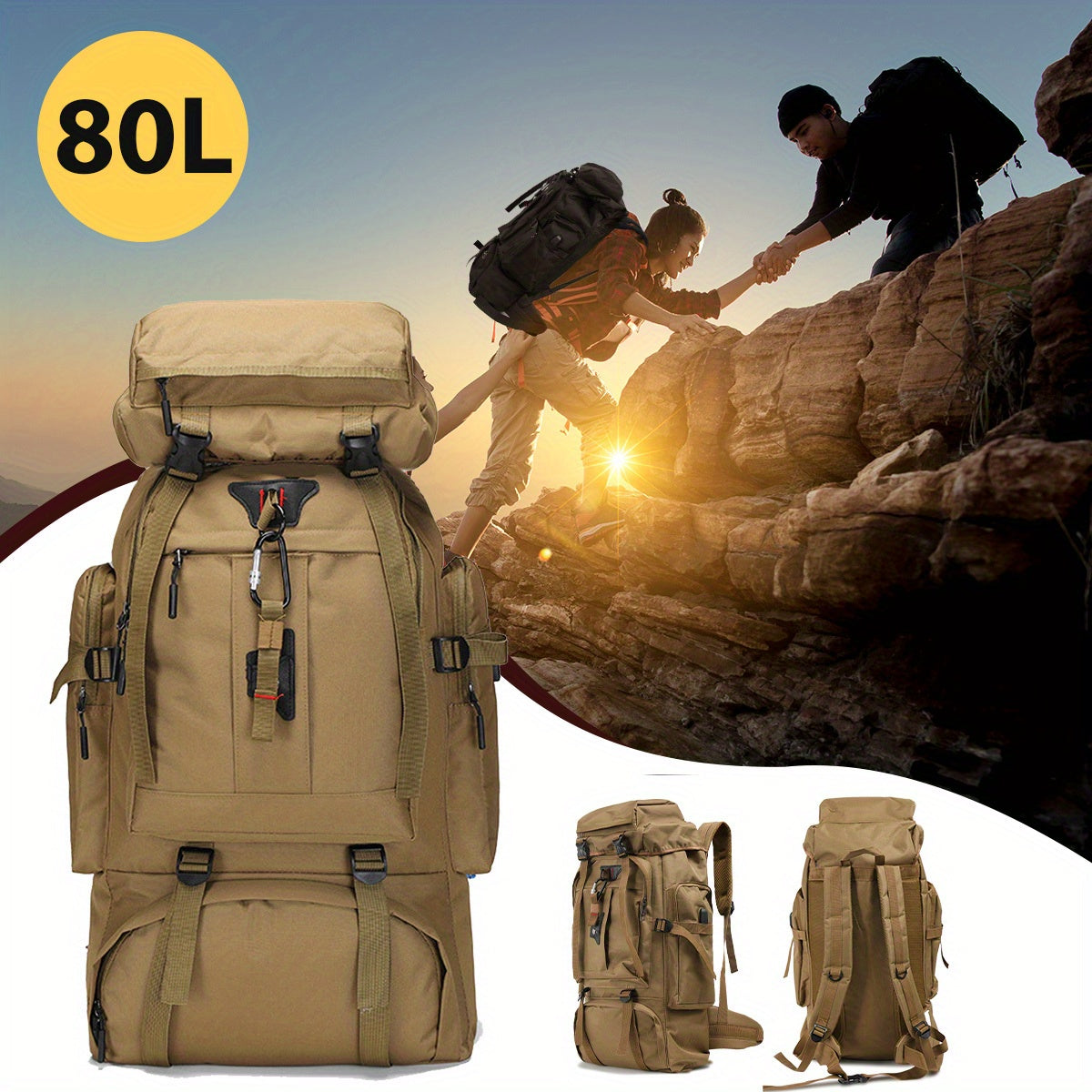 Explorer 80L Vandringsryggsäck – Robust och Mångsidig