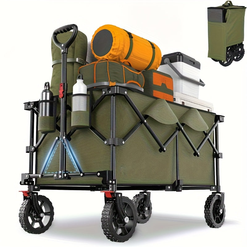 RuggedTrail Fällbar All-Terräng Vagn – 200L Kapacitet och 200kg Lastkapacitet
