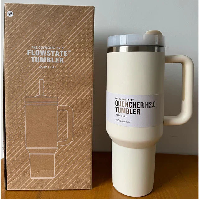 Vakuumisolerad Kopp med Lock och Sugrör – ThermoTumbler
