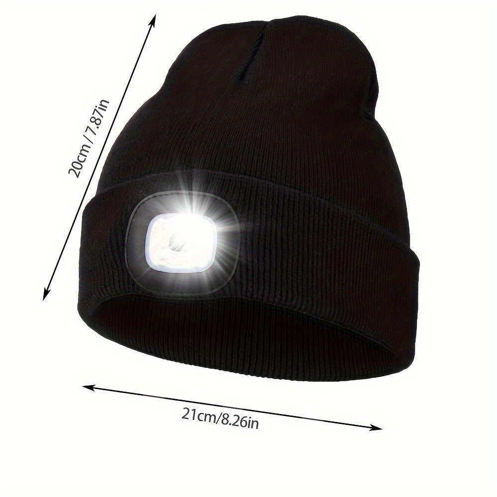 Unisex Beanie med LED-lampa – Bekväm belysning för kvällspromenader