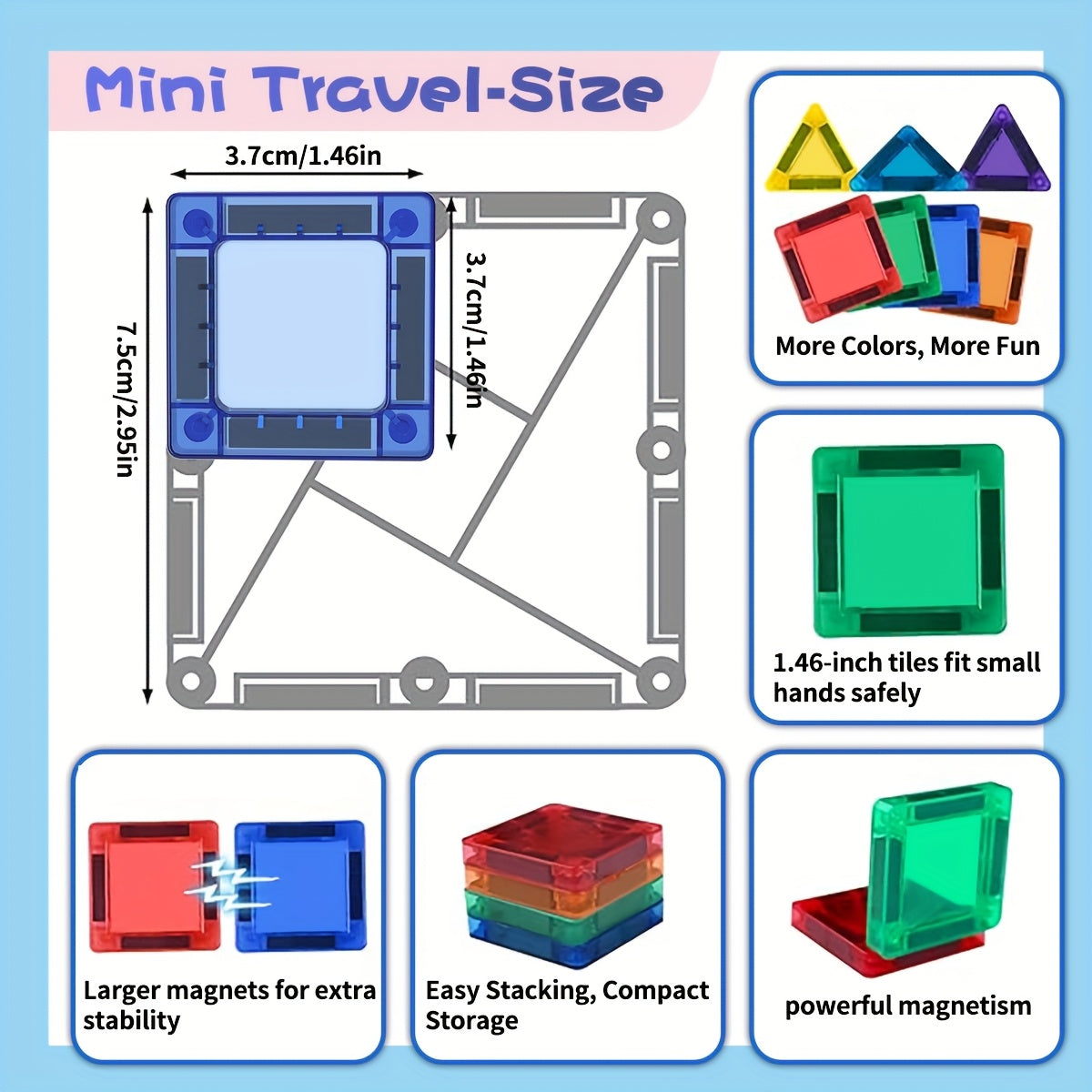 Mini Magnetiska Byggblock Set – Kompakt och Mångsidig Lekglädje