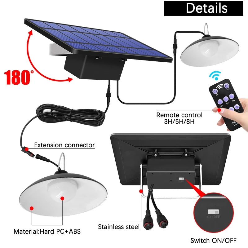 Trådlös solenergi LED-lampa med fjärrkontroll – TwinRay