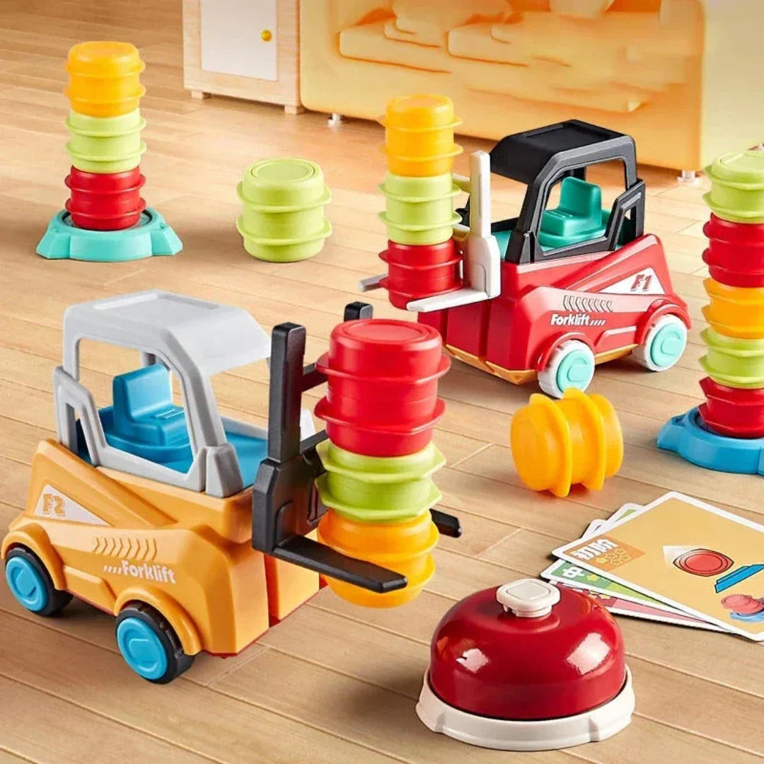 Stapelspel med Gaffeltruck – Utbildningsspel för att Förbättra Färdigheter och Koncentration