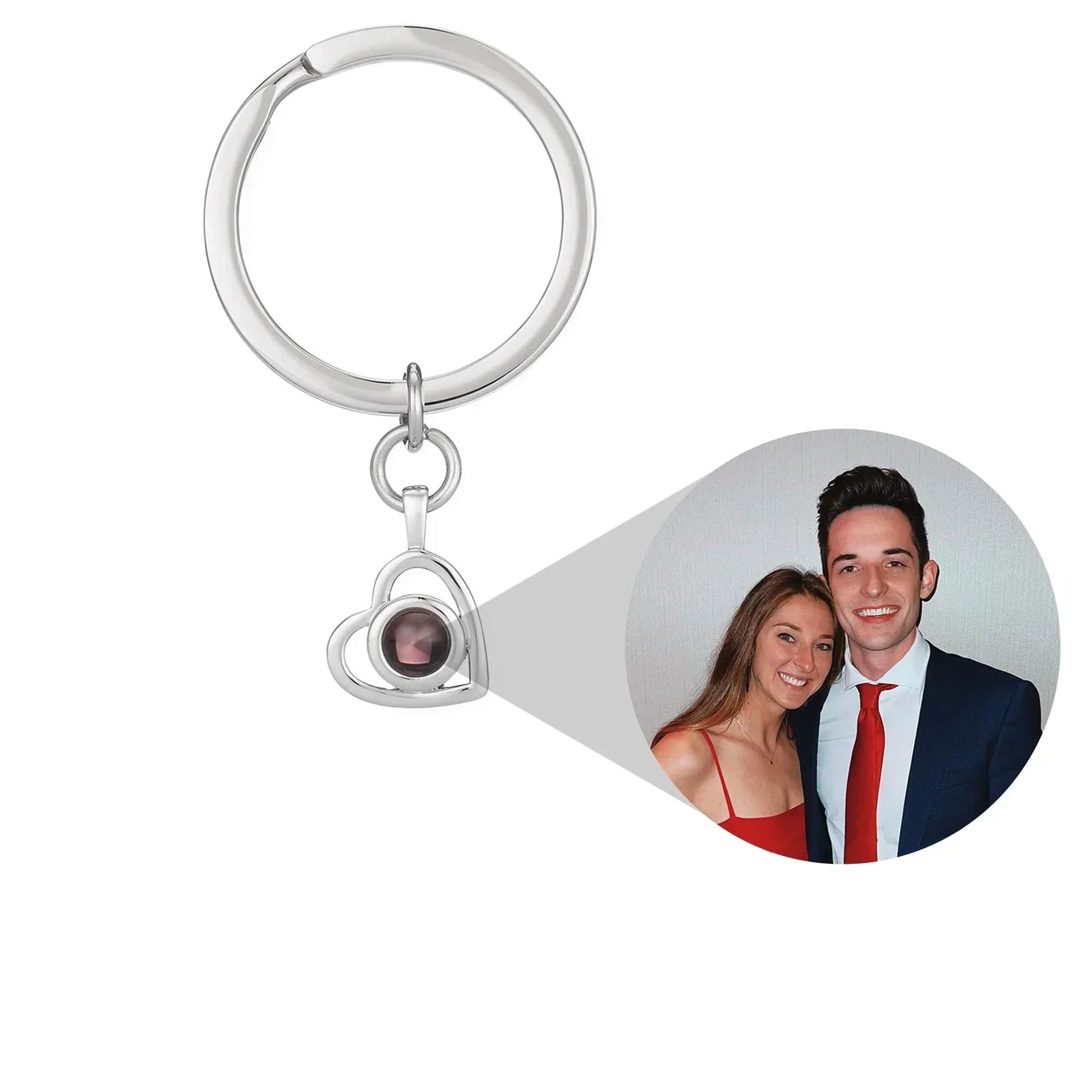LuxeBond Hjärta Minnessmycke | Hållbar fotokeychain för värdefulla kopplingar