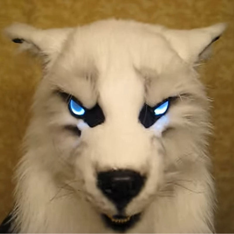 WolfLux LED Varulvsmask | Glödande Ögon & Rörliga Öron för Perfekt Cosplay & Halloween Kostym