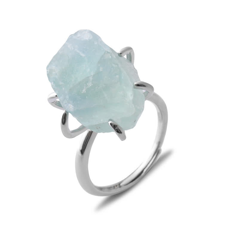 Sexklor Justerbar Ring med Naturlig Kristall – Liora
