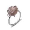 Sexklor Justerbar Ring med Naturlig Kristall – Liora