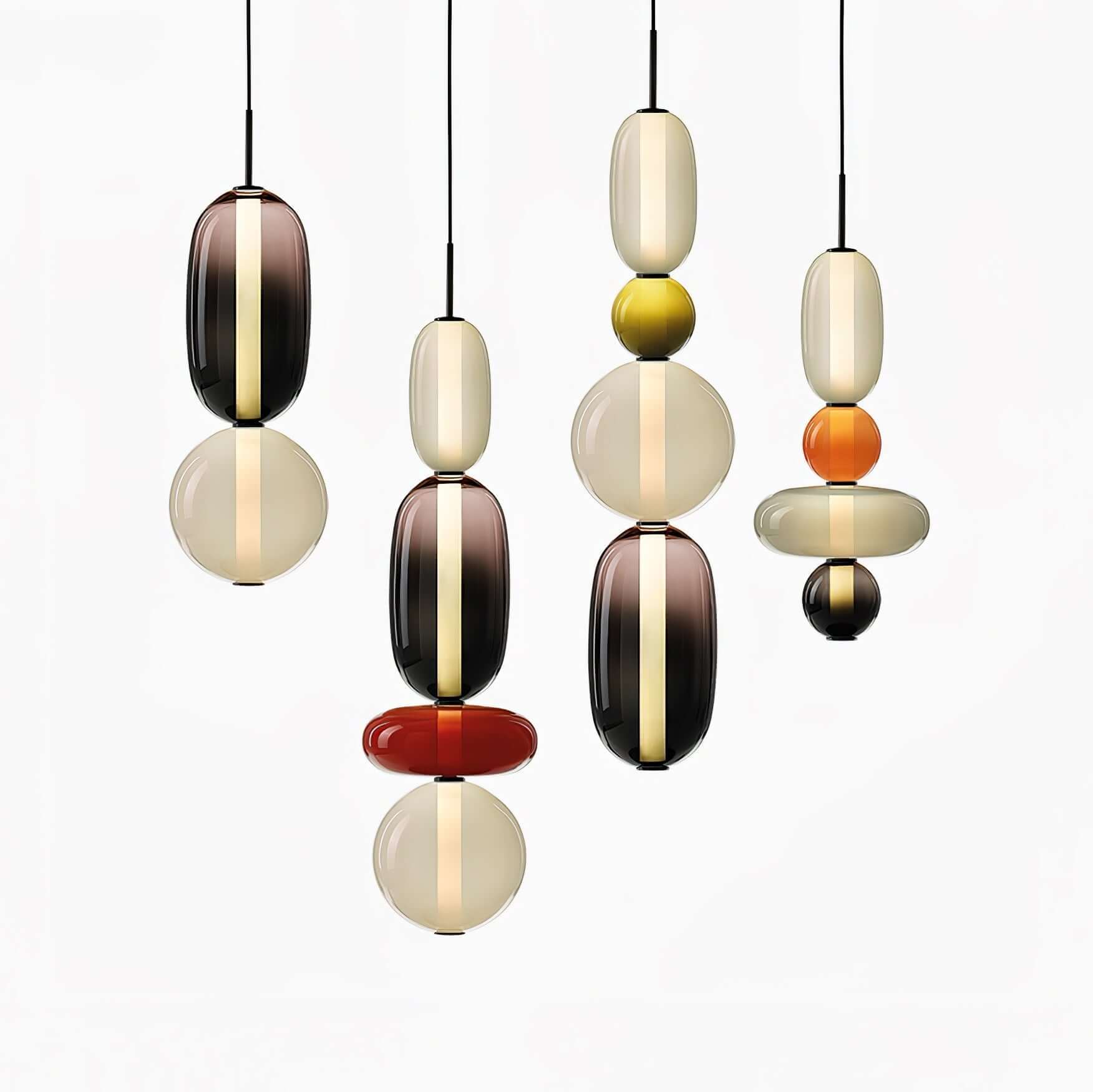 Modern Taklampa med Färgat Glas