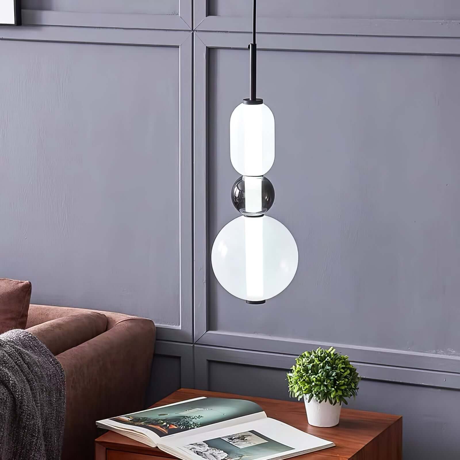 Modern Taklampa med Färgat Glas
