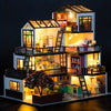 Miniatyrvilla 3D Pusselkit – Handgjord Modell med LED-belysning och Detaljerat Inre
