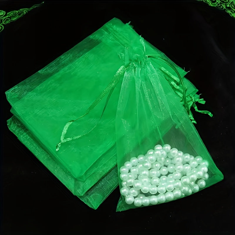Elegant Organza Påse Set – Idealisk för Gåvor och Festdekorationer