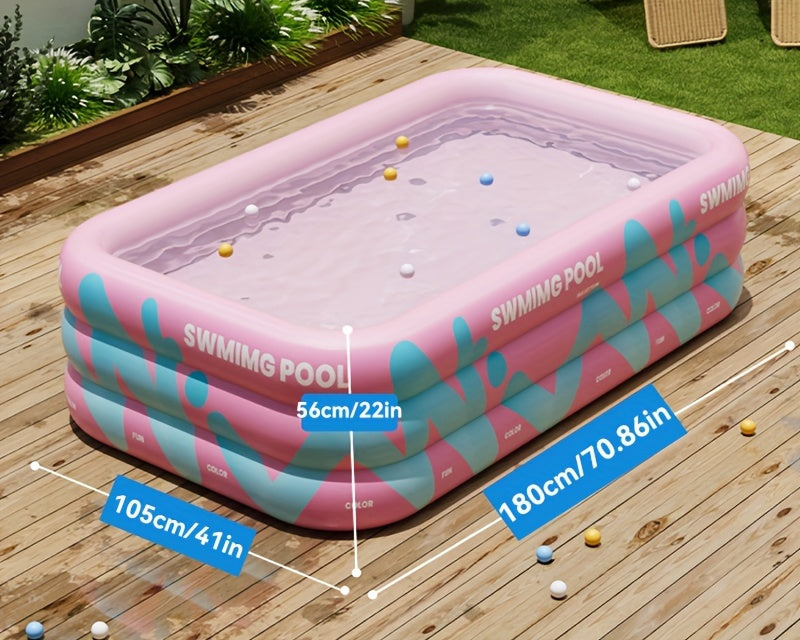 Glädjefylld Uppblåsbar Pool för Trädgården – Hållbar PVC, Perfekt för Sommarlov och Familjeaktiviteter