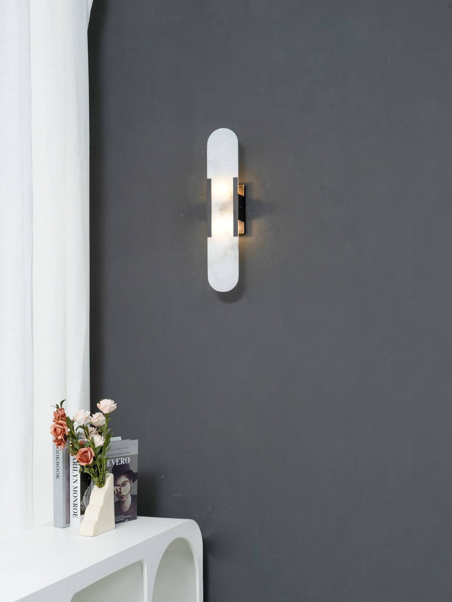 Modern Vägglampa - Alabaster & Metall