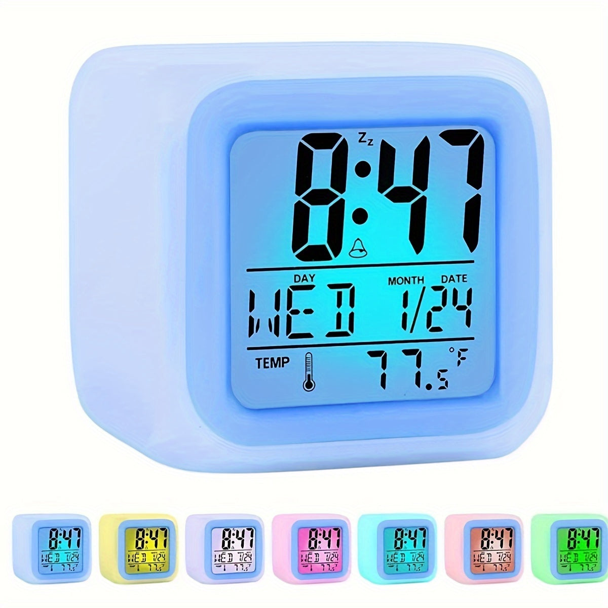 LED Digital Väckarklocka – Temperaturvisning och Väderprognos, Tyst Funktion