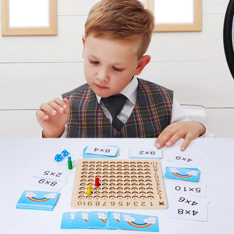 Trä Multiplikationsspel för Barn med Lärkort – Maximo