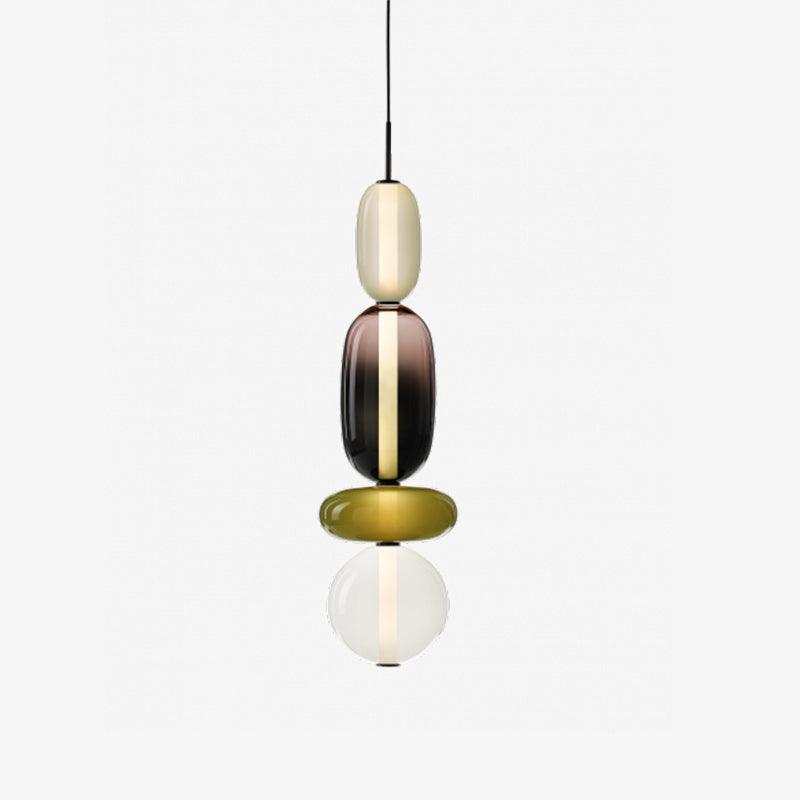 Modern Taklampa med Färgat Glas